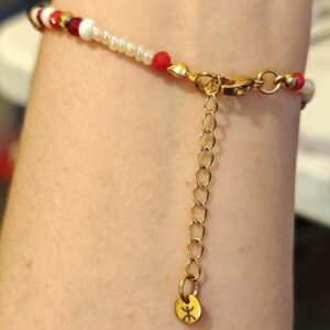 Amazigh Berber Kabyle Yaz Stainless Steel Glass Bead Bracelet