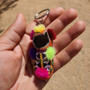 Handmade Amazigh Berber Anti-Atlas Multicolor Miniature Keychain Shoes