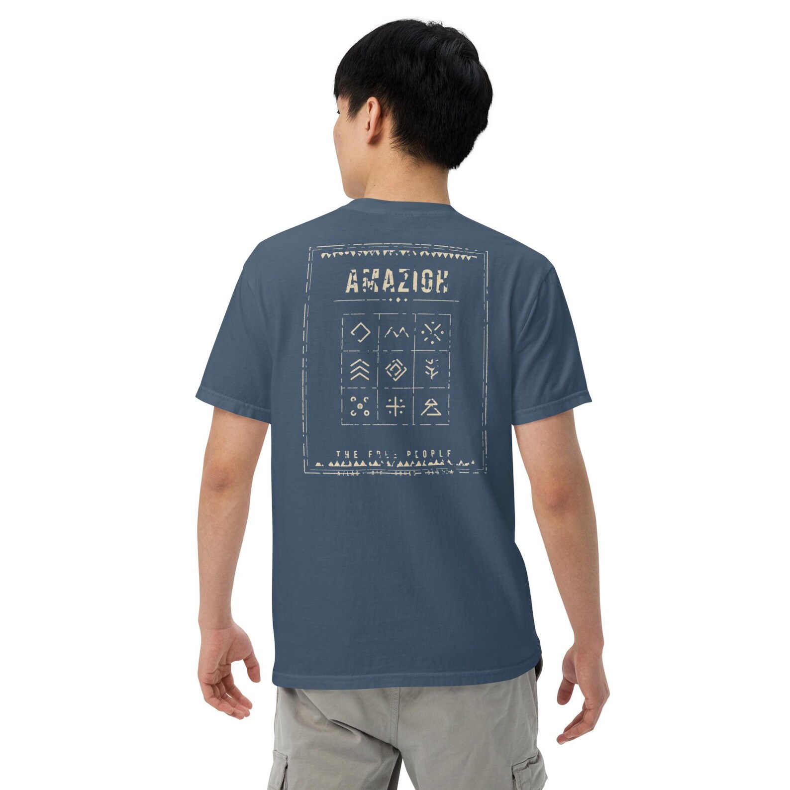 Berber T-Shirt Black Silver Cotton Diamond Eye Tribal