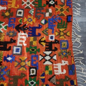 Berber Colorful Authentic Wool Area Taznakhet Boho Rug