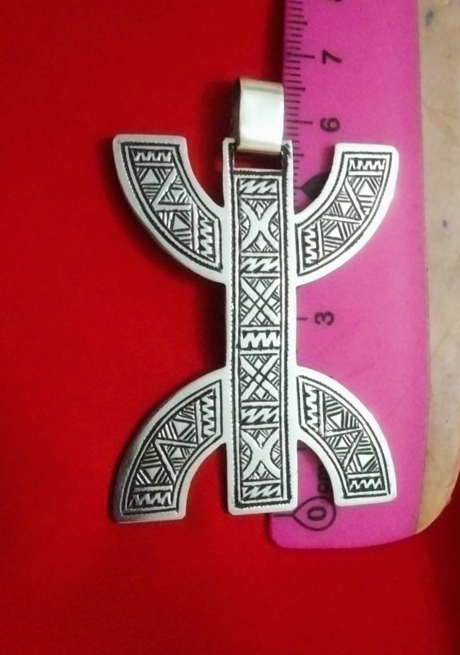 Amazigh Tifinagh Collier Pendentif Bijoux Berbère Ethnique Necklace