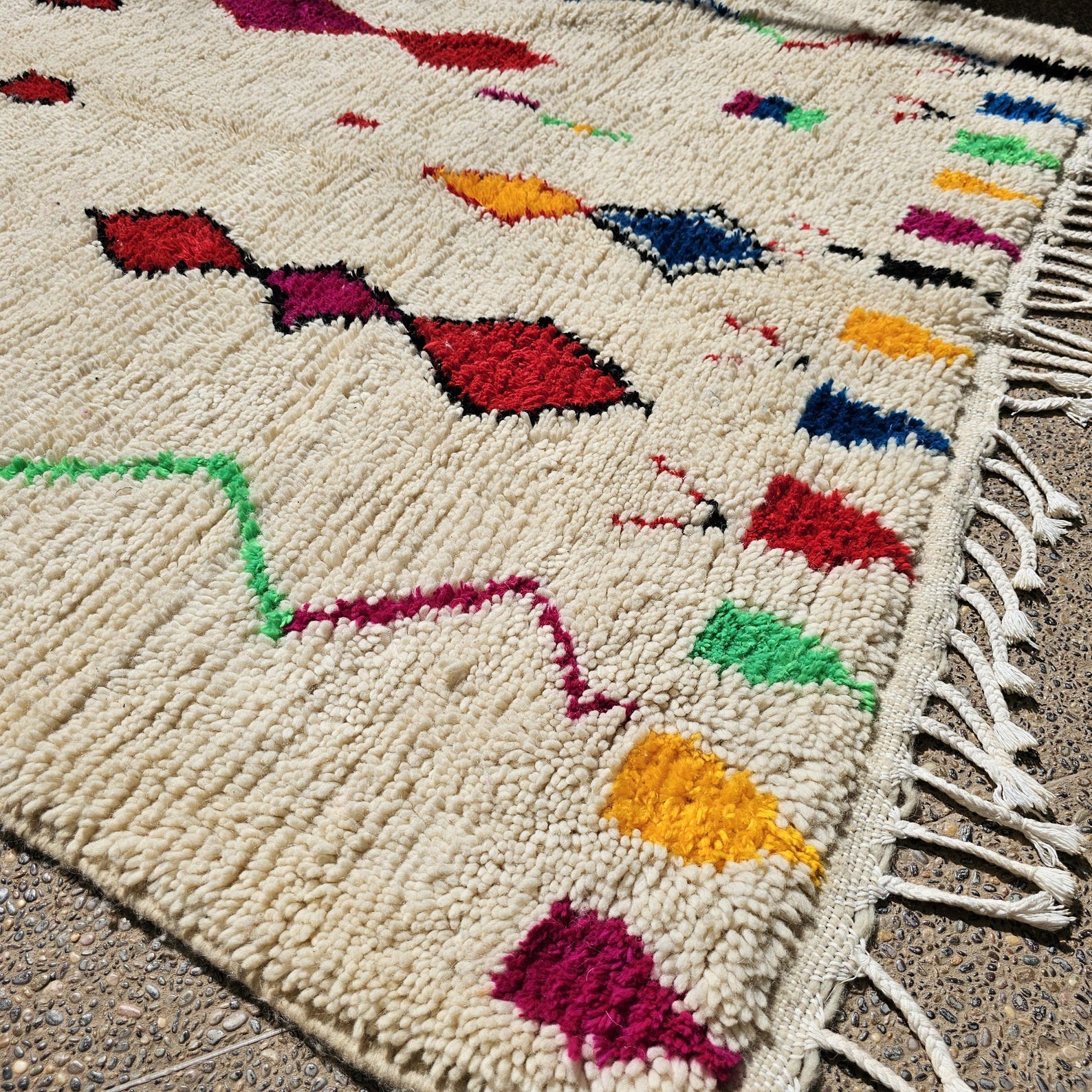 Berber Handmade Vintage Wool Boho Area Rug Neutral Decor