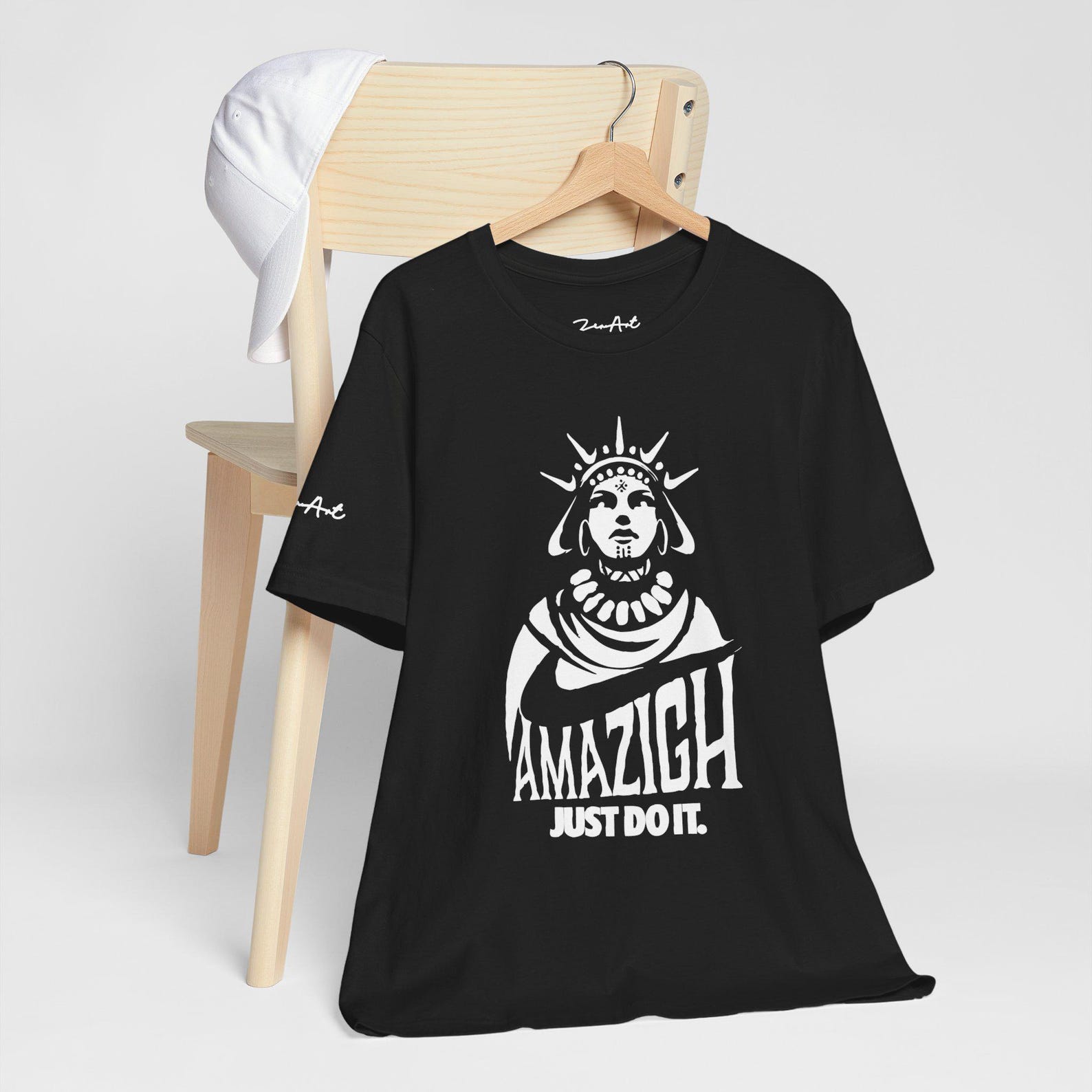 Amazigh Cultural Pride Black Cotton Graphic Streetwear T-Shirt