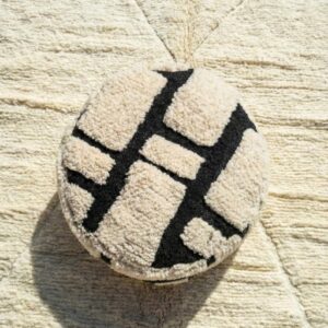 Berber Handmade Beni Ourain Wool Ottoman Boho Pouf
