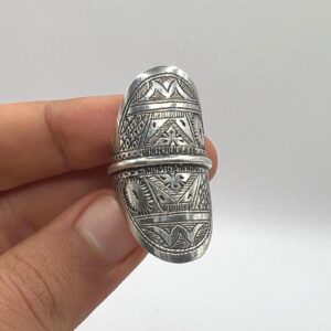 Berber Sterling Silver Engraved Yaz Tuareg Tribal Ring
