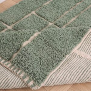 Berber Custom Design Wool Geometric Neutral Living Room Rug