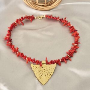 Amazigh Kabyle Red Coral Medallion Corail Necklace Jewelry