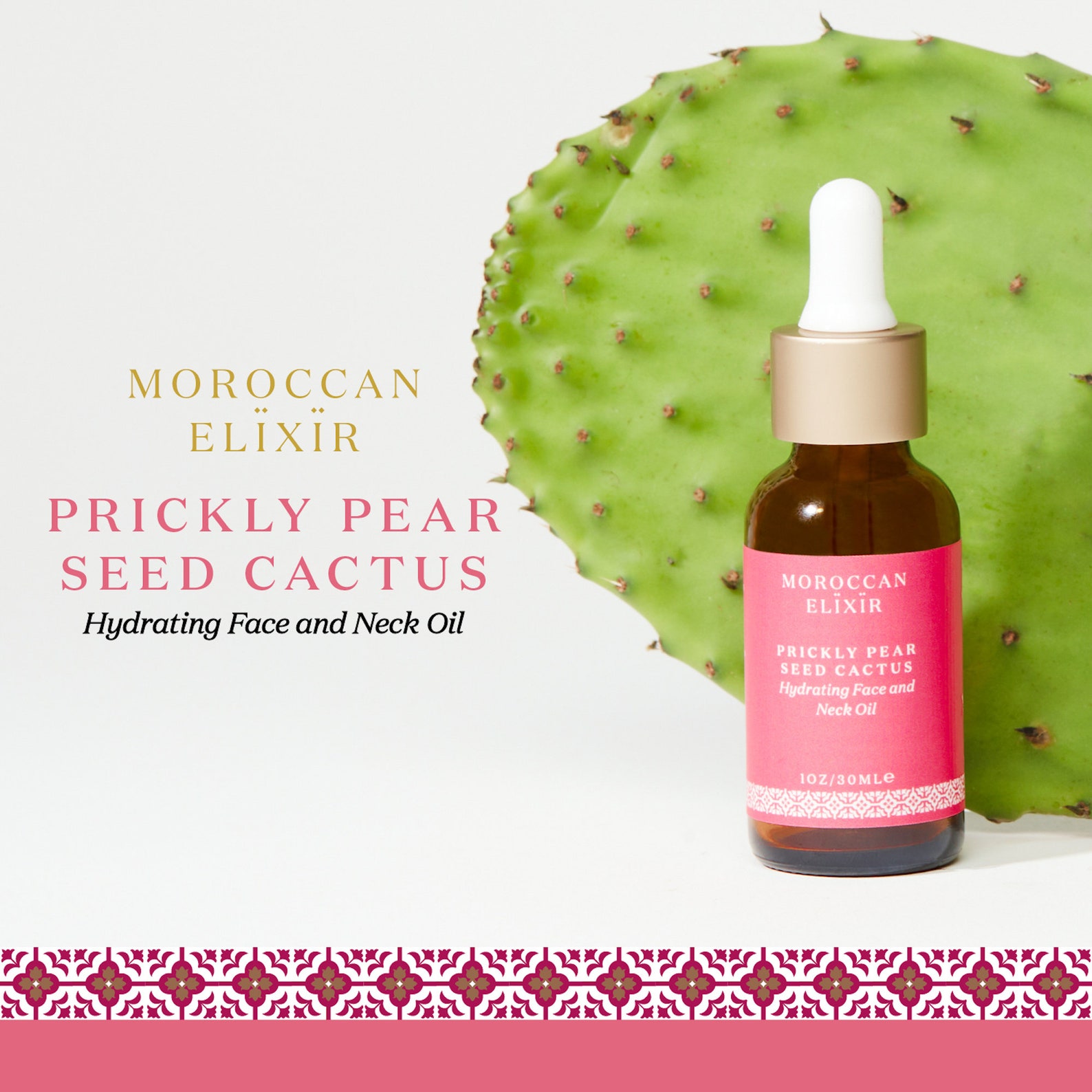 Berber Prickly Pear Cactus Face Neck Oil for Everyday Heritage Style Use