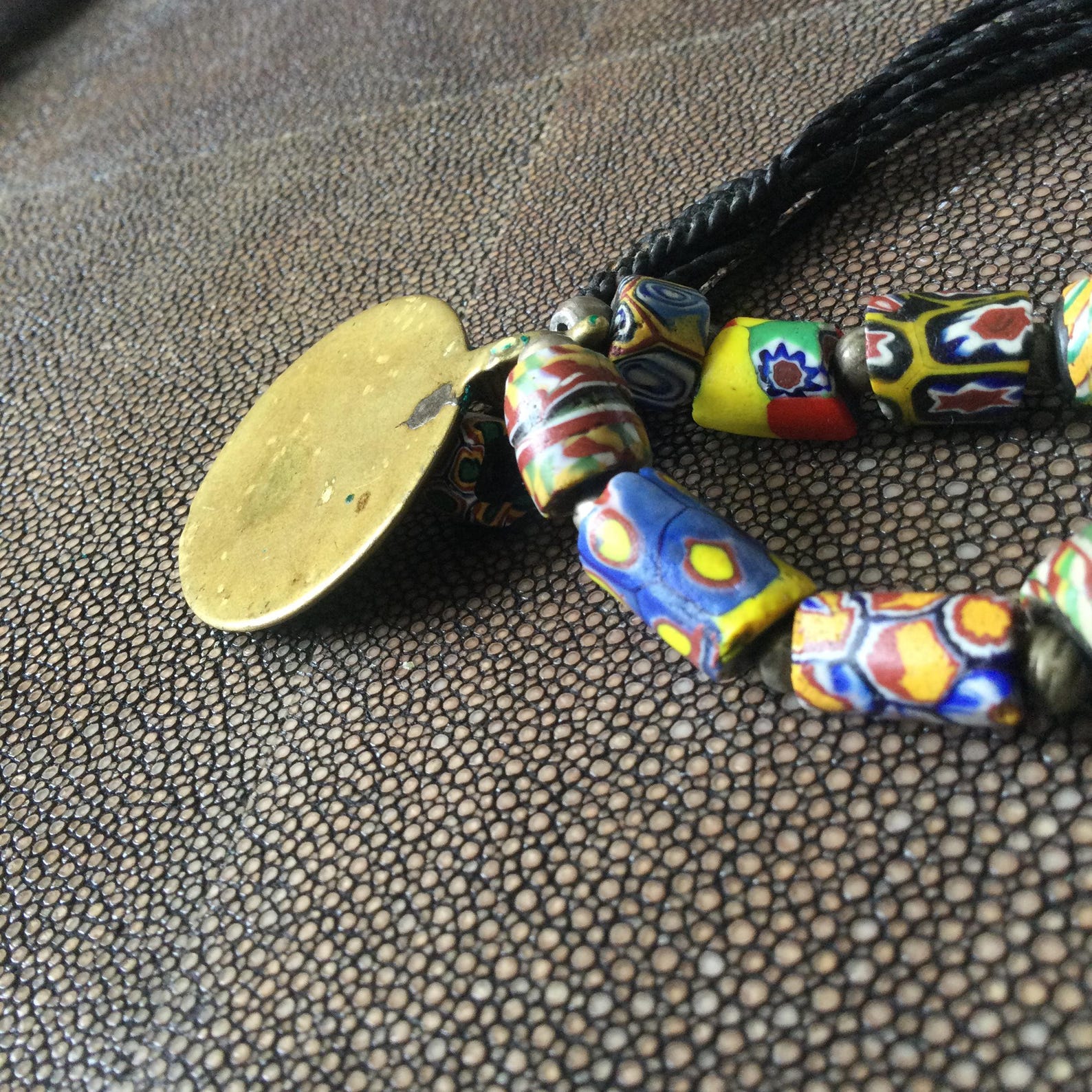 Berber Ida ou Semlal Silver Pendant Beaded Necklace