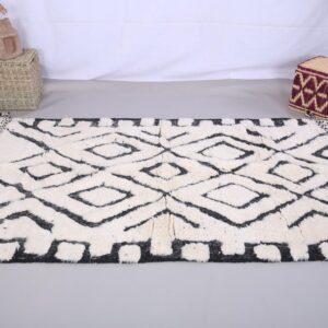Custom Amazigh Berber Wool Neutral Living Room Geometric Handmade Rug