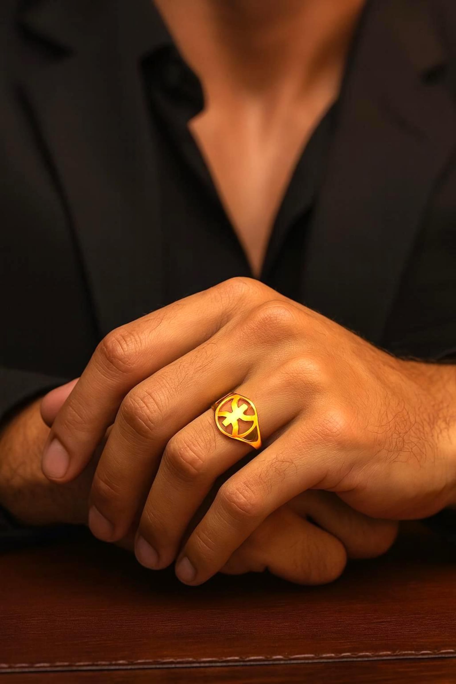 Amazigh Berber Kabyle Tifinagh Yaz Unisexe Stainless Steel Ring