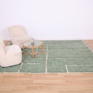 Berber Custom Design Wool Geometric Neutral Living Room Rug