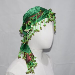 Berber Headdress Head Coin Trim Yellow Green Scarf