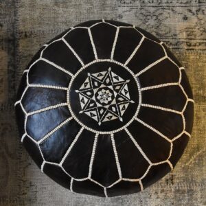 Berber Leather Handmade Delivered stuffed Ottoman footstool Pouf