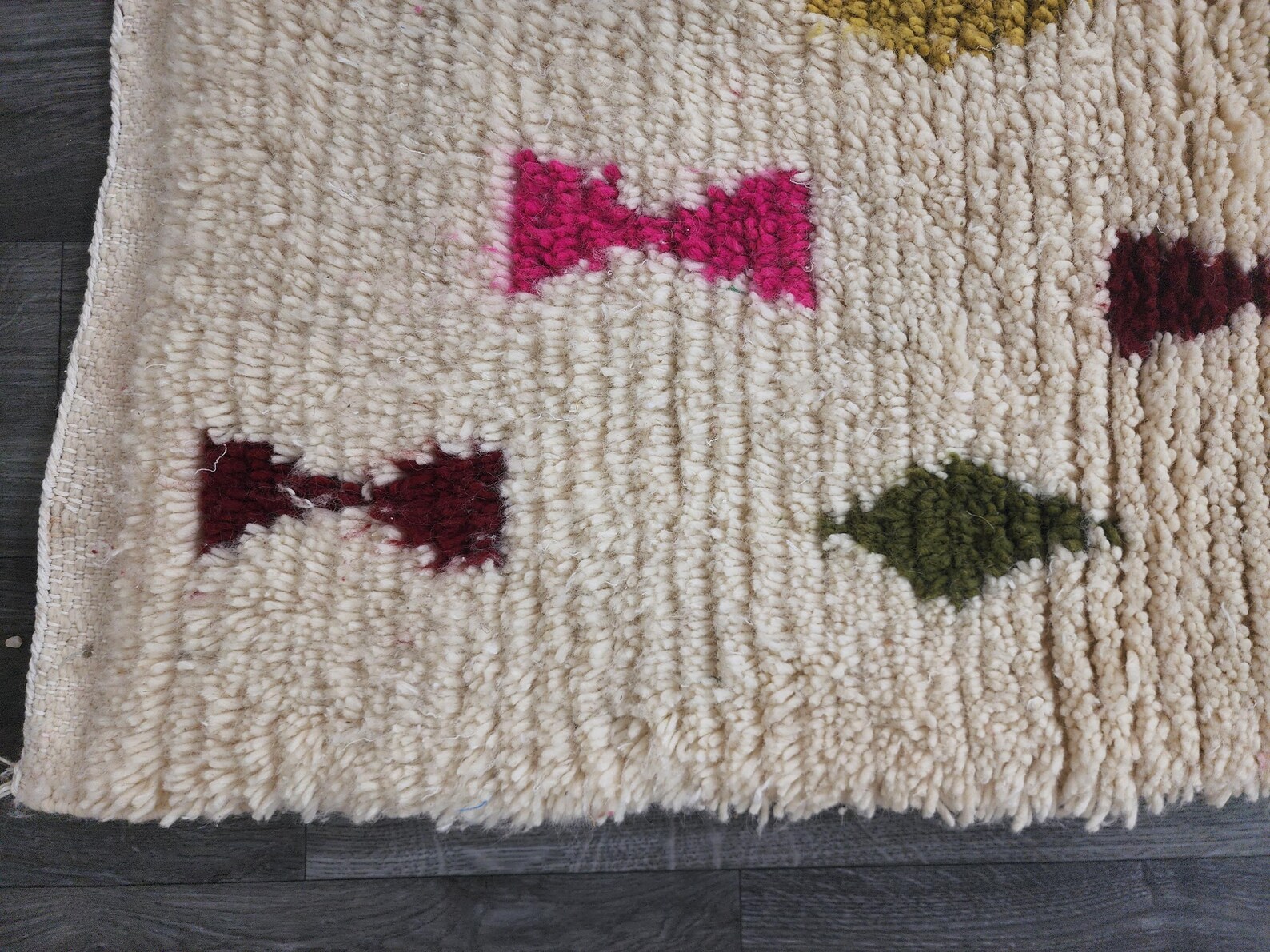 Berber Handmade Wool Colorful Geometric Boho Area Rug
