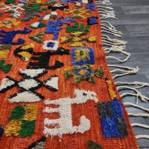 Berber Colorful Authentic Wool Area Taznakhet Boho Rug