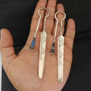 Berber Handmade Tuareg Ebony Inlay Tribal Metal Bookmark