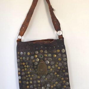 Berber Antique Tribal Leather Choukara Water HUGE Bag