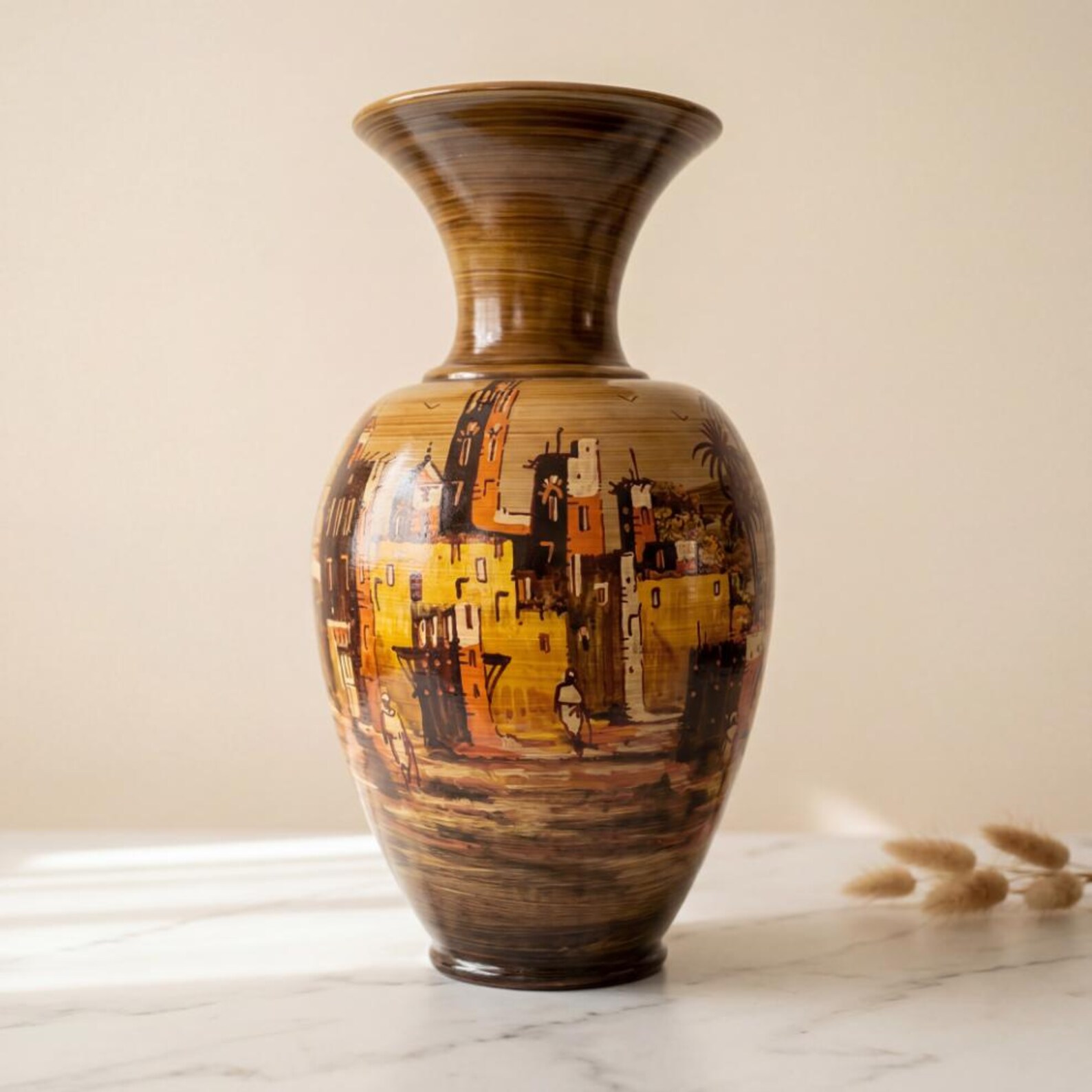 Amazigh Large Floor Handmade Safi Ceramic Hand Vase