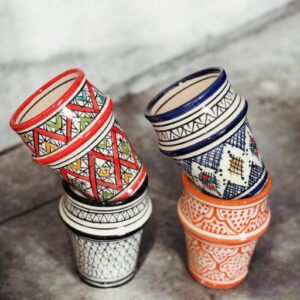 Amazigh Set of 8 Authentic Beldi Tea Cups Mug