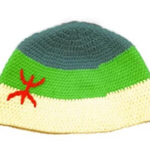 Berber Handmade Crochet Cap with Tifinagh Symbol Everyday Style