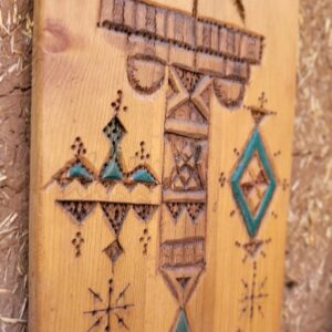 Berber Cedar Wood Carved Handmade Wall Art Panel