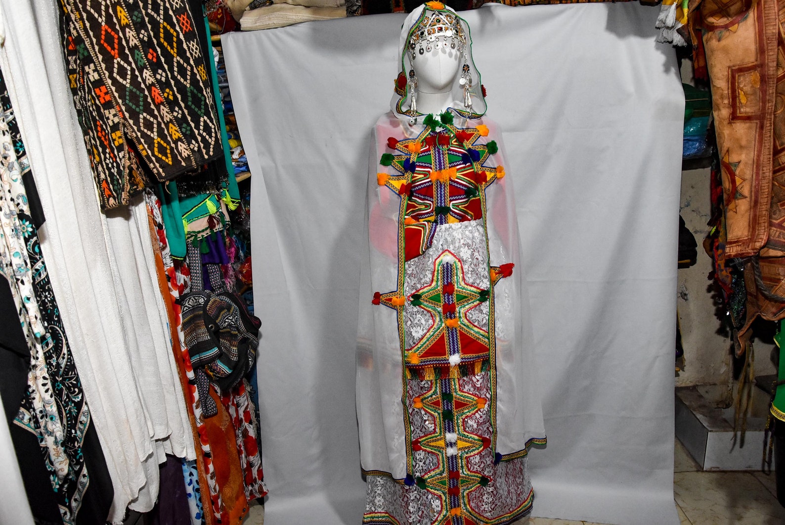 Berber Wedding Dress Caftan Headdress Burnouse Set Kaftan