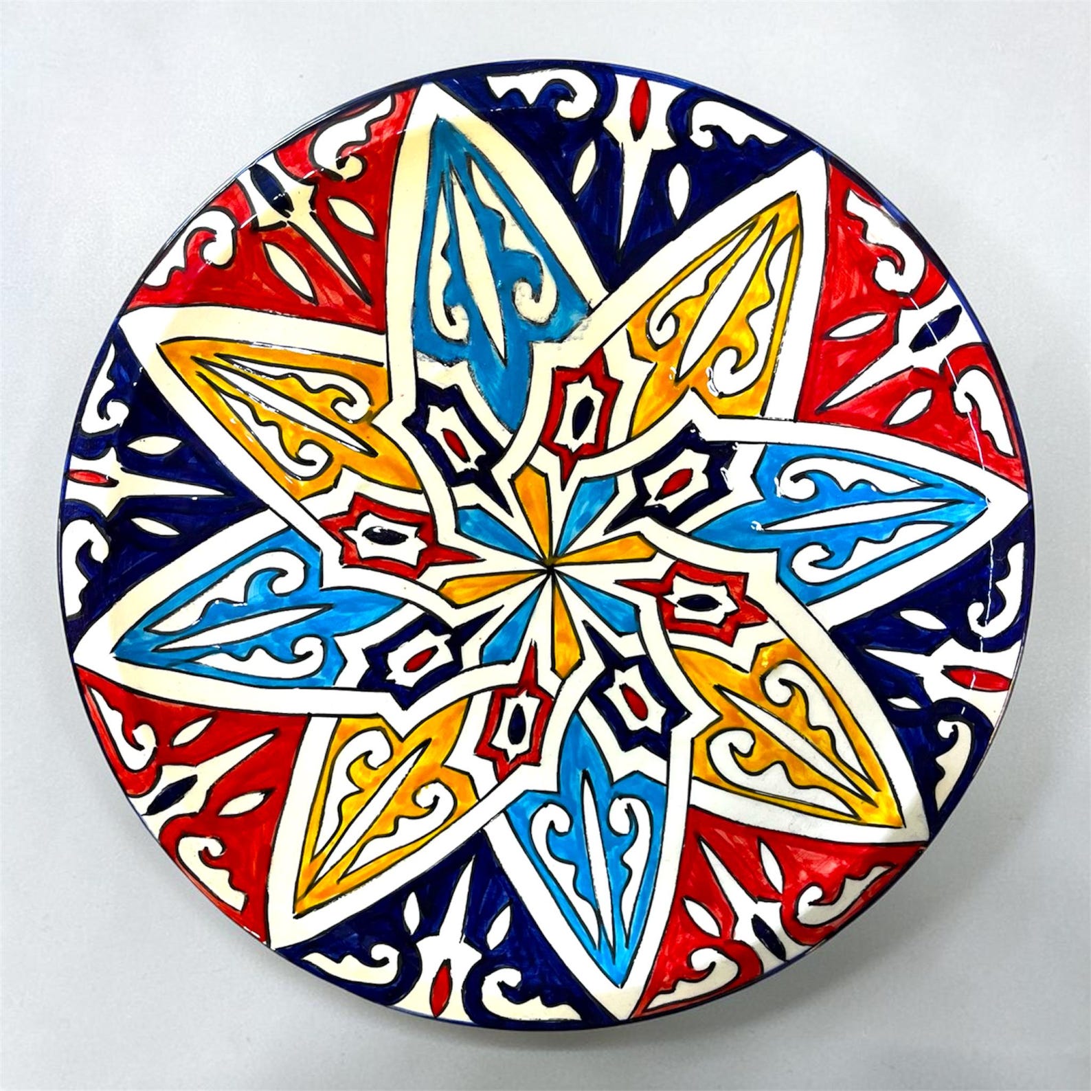 Berber Handmade Ceramic cm Hand Painted Traditional Plate
