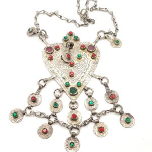 Berber Silver Coin Pendant Jewelry Leather Tribal Necklace