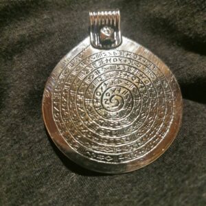 Berber Silver Spiral Pendant Necklace With Letters Design
