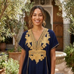 Berber Original Dress bleu gold caftan sea Kaftan