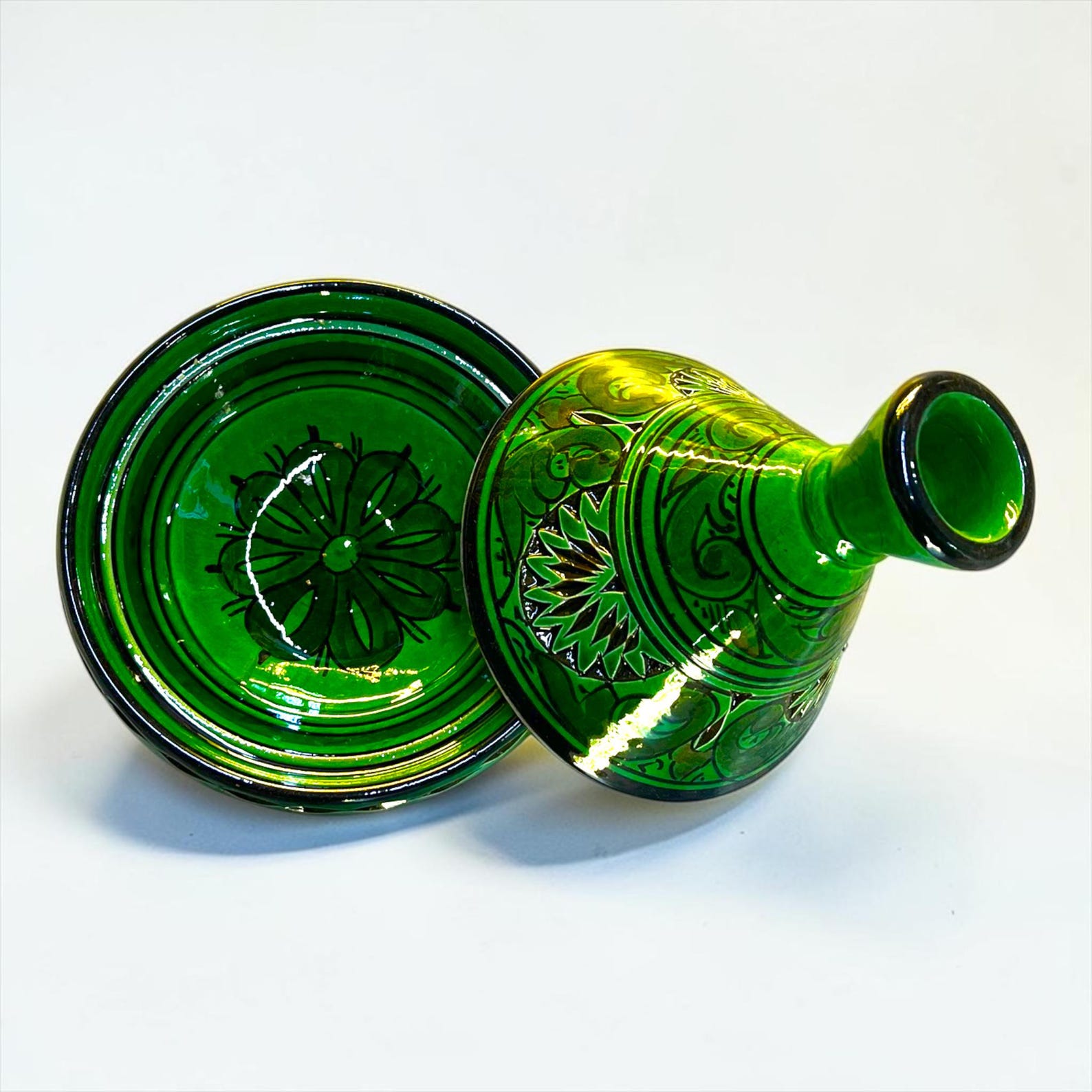 Amazigh Handmade Ceramic Plate Mini Traditional Tagine Set