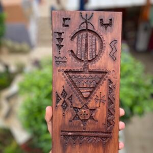 Berber Hand dark Carved Wooden Symbol Wall Art