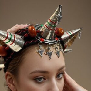 Berber Tiara from Sousse Ethnic Head Jewelry Earrings