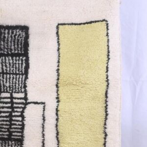 Custom Amazigh Berber Ivory Geometric Natural Wool Living Room Rug