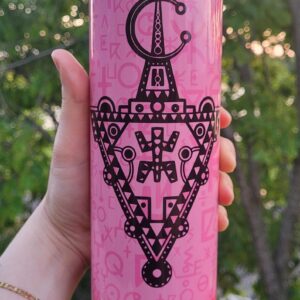 Amazigh Tumbler oz Tifinagh Letters Tazerzit-Inspired Design Fibula