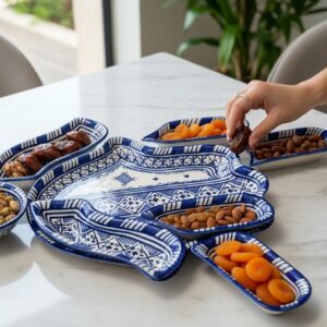Amazigh Elegant Serving Set Pieces Handmade Ceramic Piece