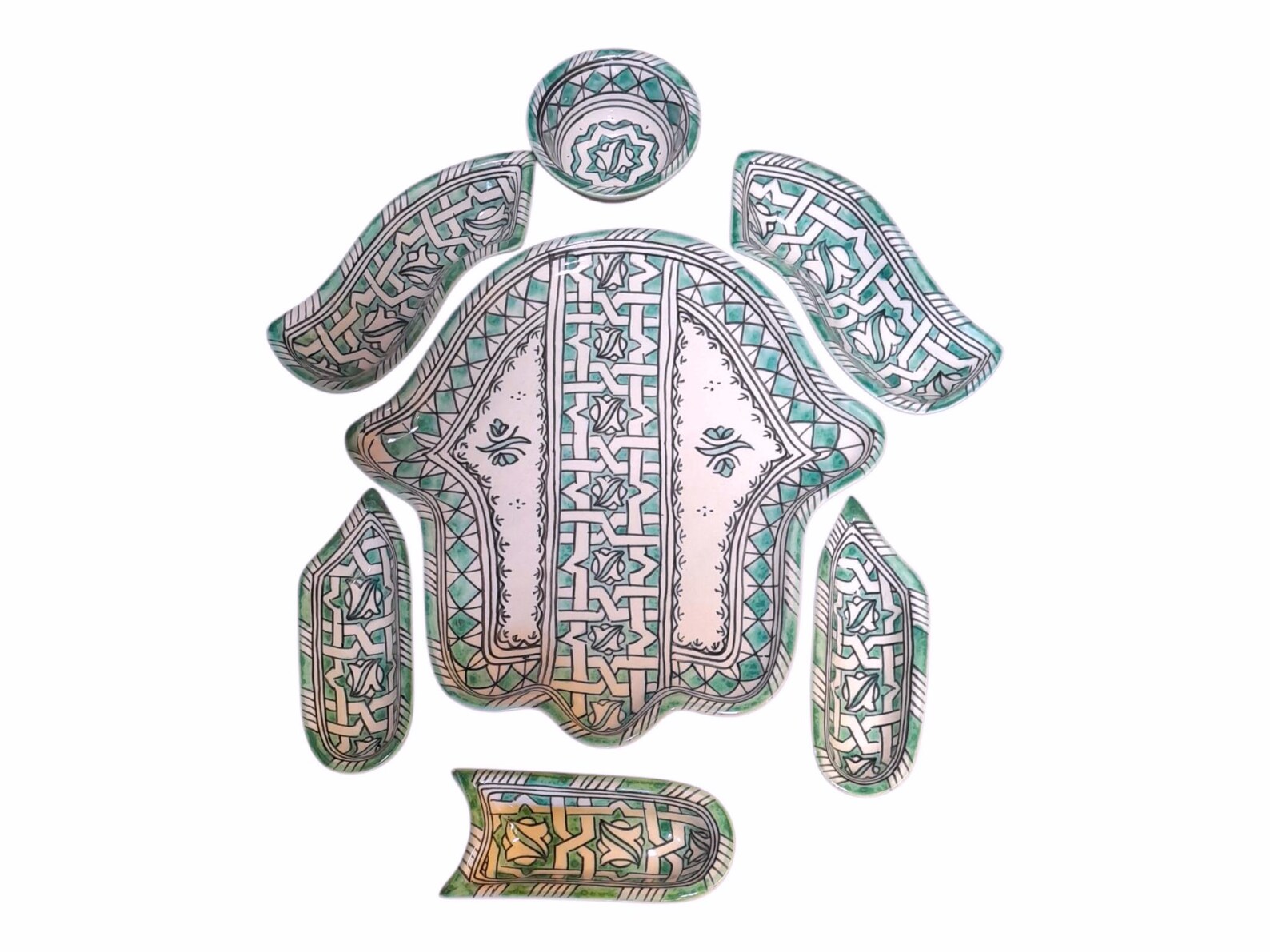 Amazigh Elegant Serving Set Pieces Handmade Ceramic Piece