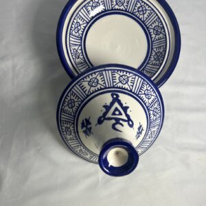 Amazigh serving table dark blue set water Tagine