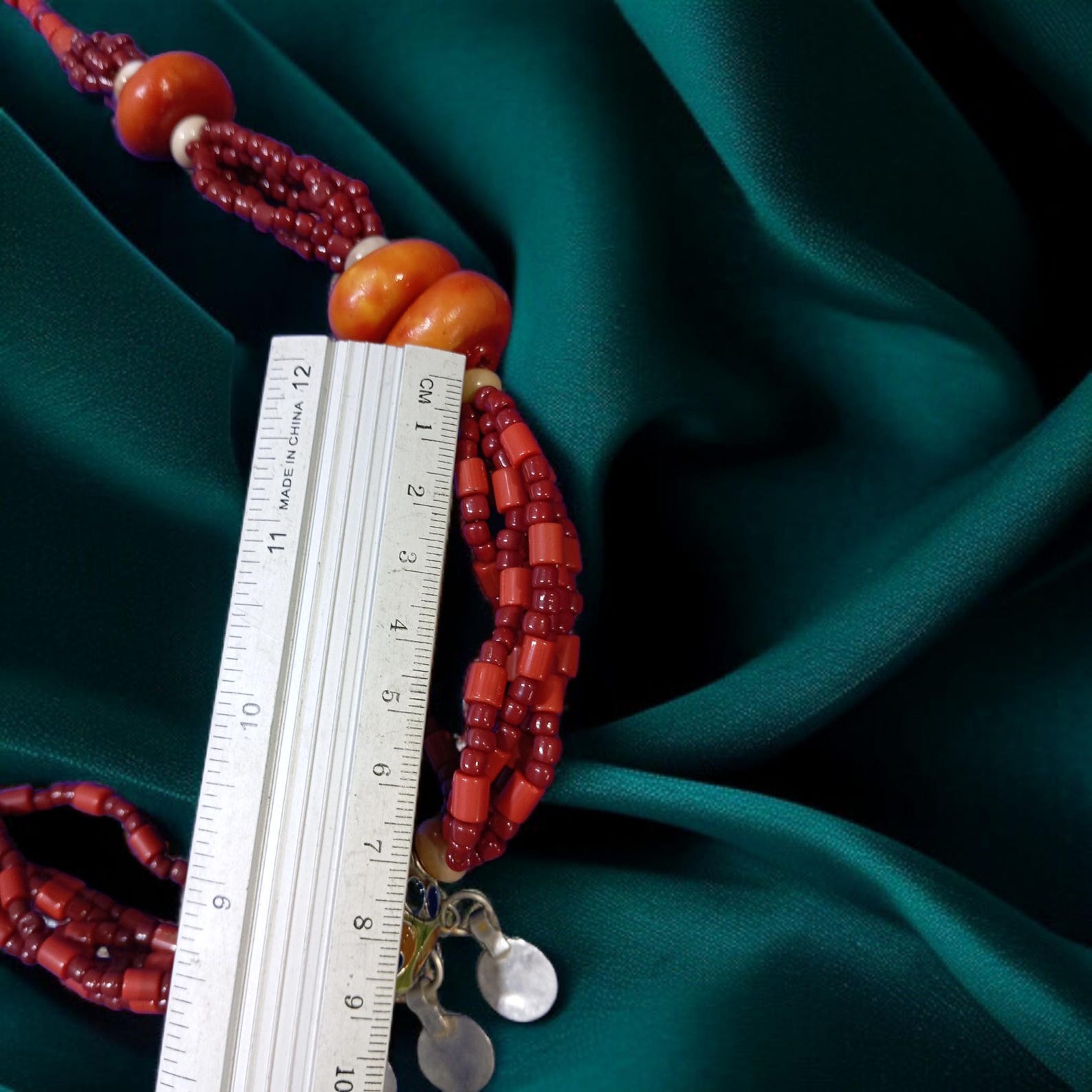 Berber Tagemmout Handmade Red Coral Resin Bead Necklace