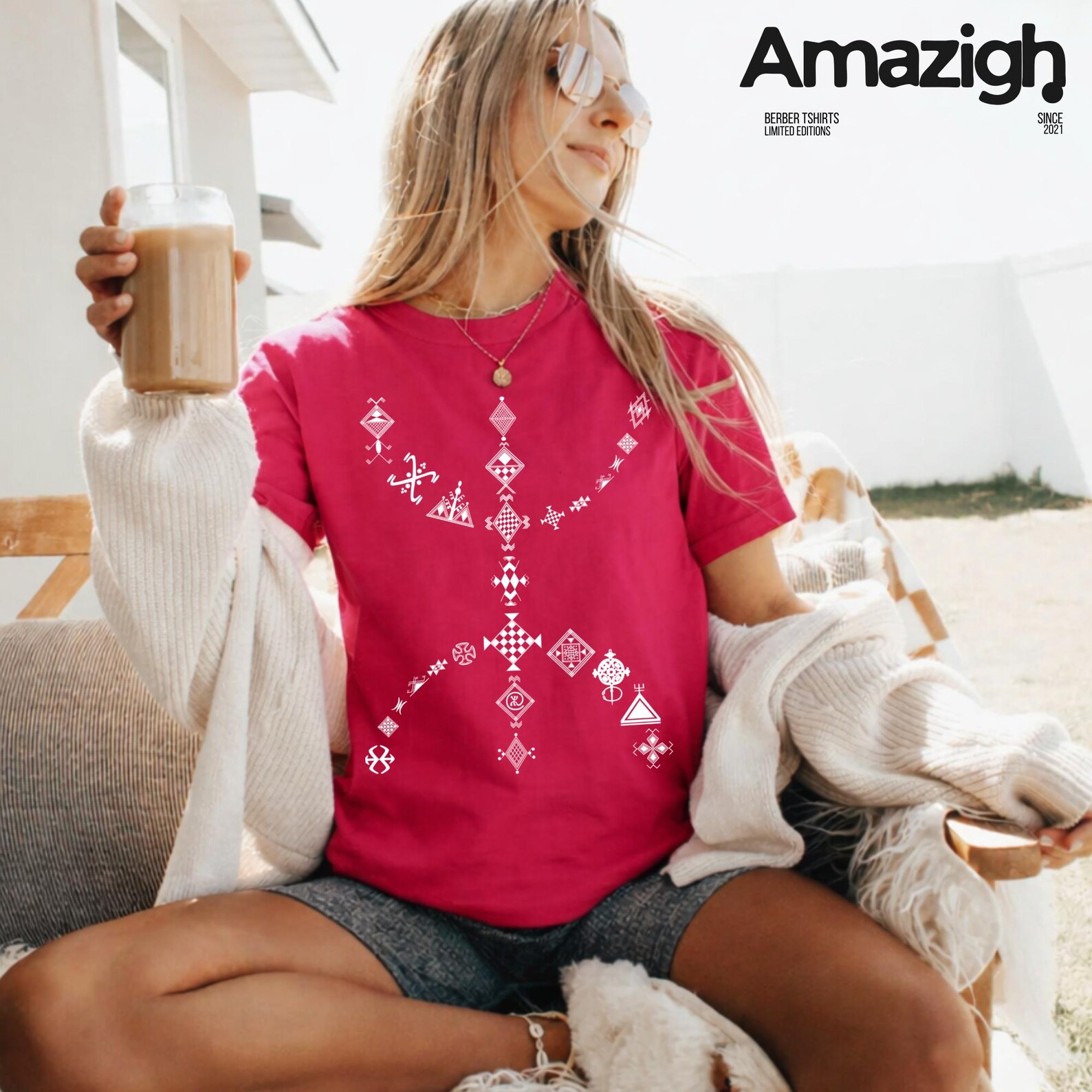 Amazigh Tshirt. Tshirt Dress for Everyday Personal Clothing Styling