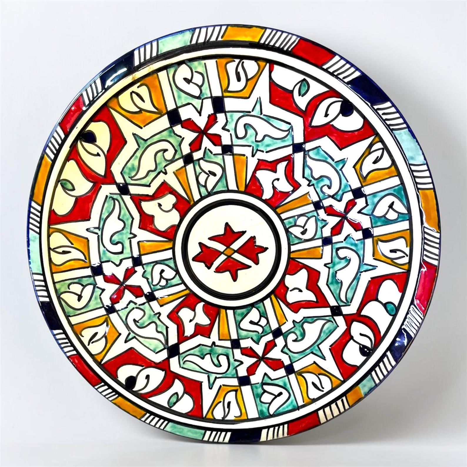 Berber Handmade Ceramic cm Hand Painted Traditional Plate