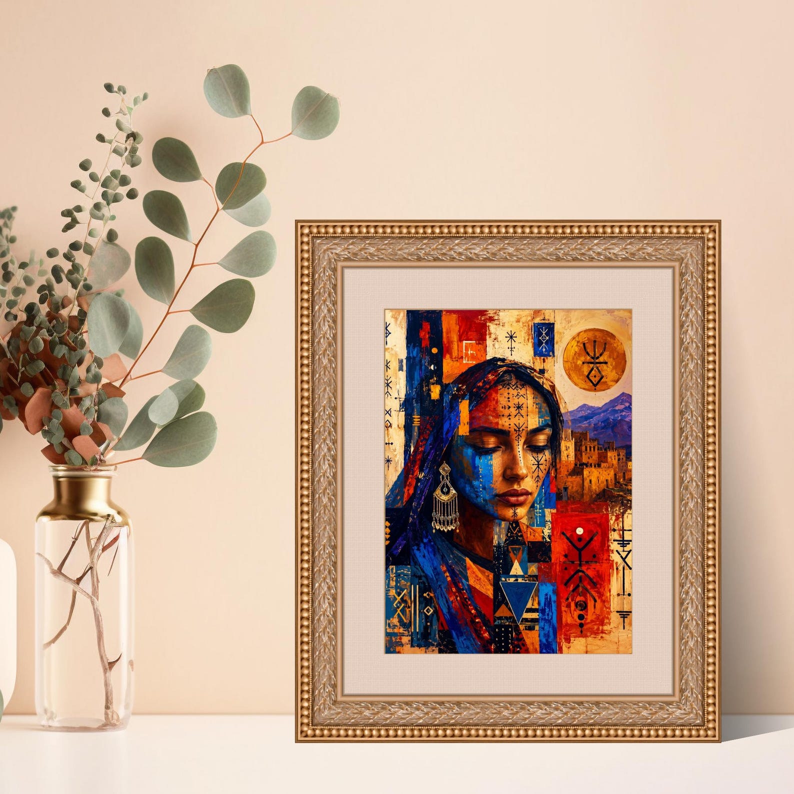 Amazigh Berber Yaz Printable Portrait Print Wall Art