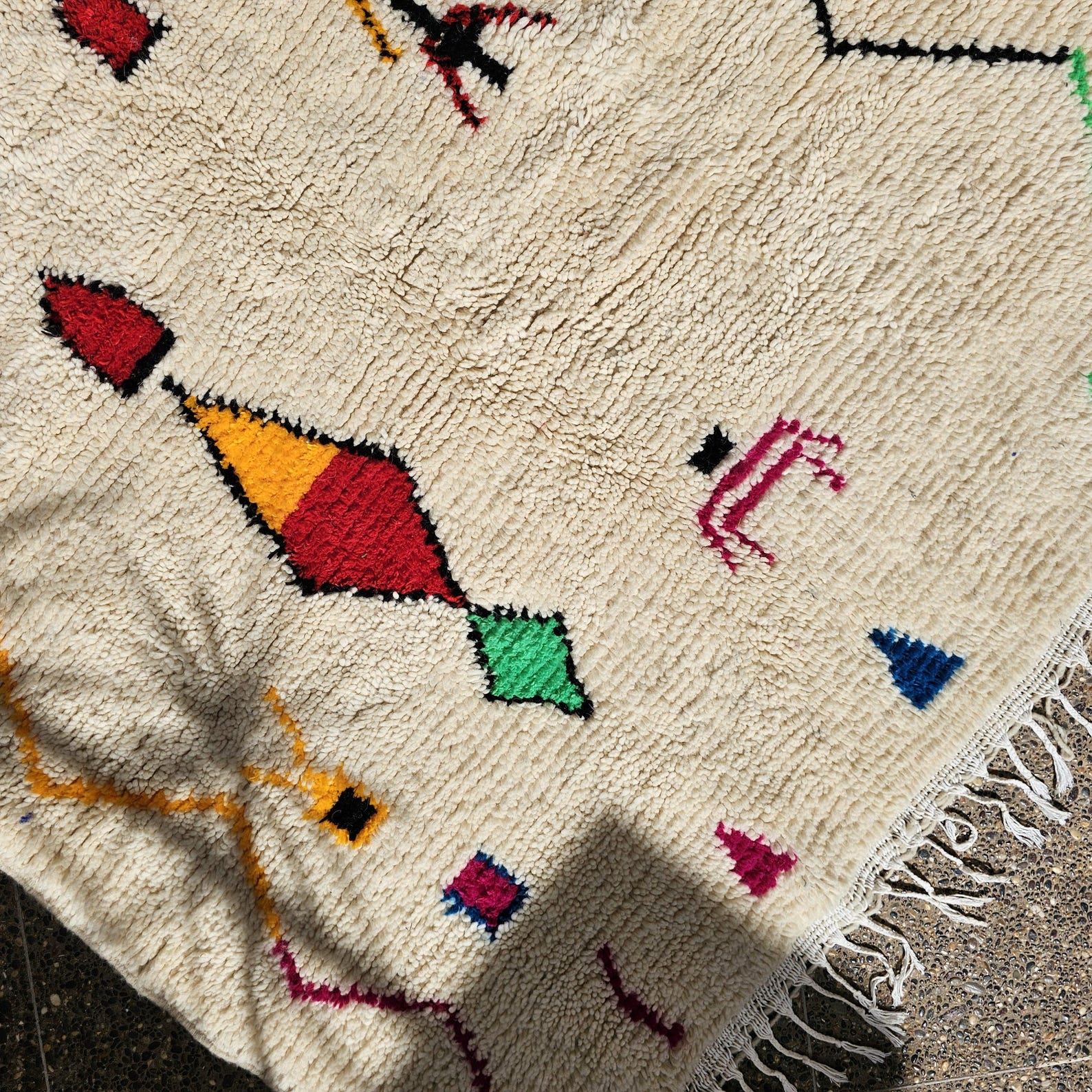 Berber Handmade Vintage Wool Boho Area Rug Neutral Decor