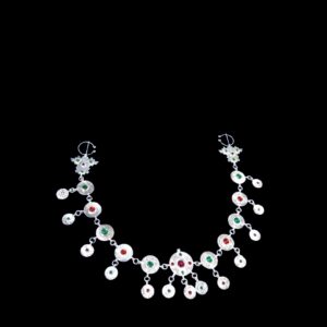 Handmade Amazigh Silver-Plated Necklace with Two Traditional Khelalat Pins