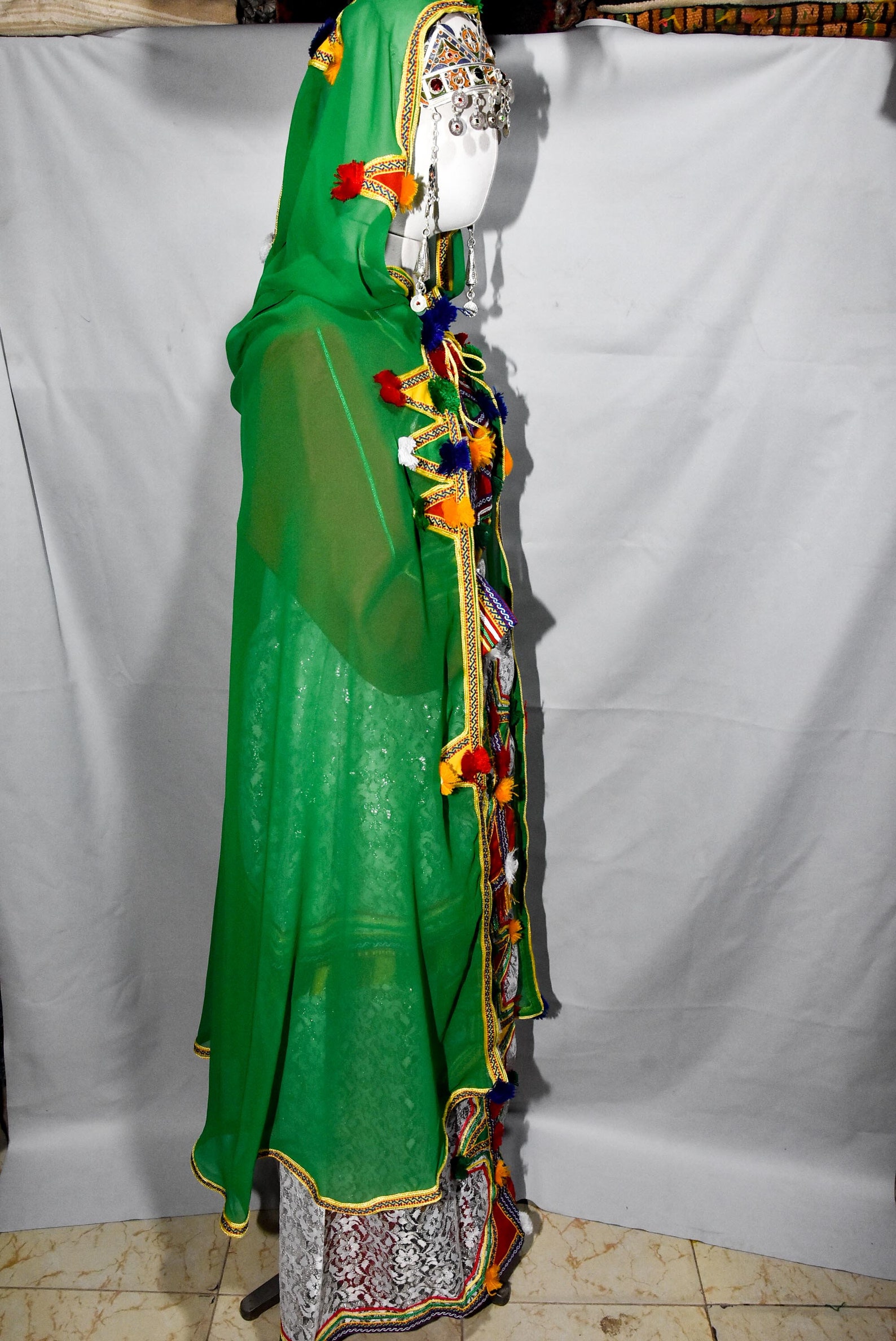 Berber Wedding Dress Caftan Headdress Burnouse Set Kaftan