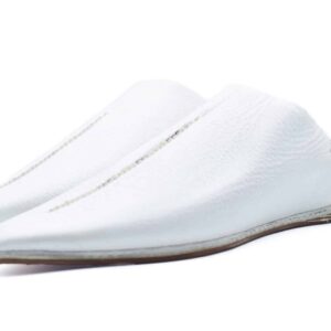 Amazigh White Babouche Shoes for Men Traditional Slipper Style