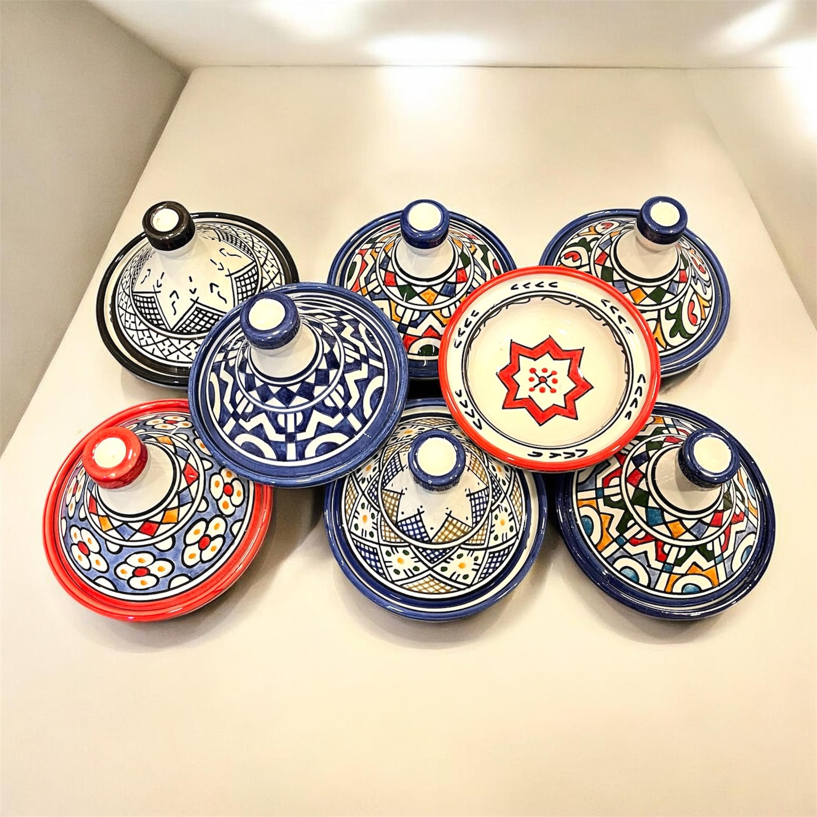 Berber Handmade Ceramic Mini Colorful Artisan Tagine 12cm