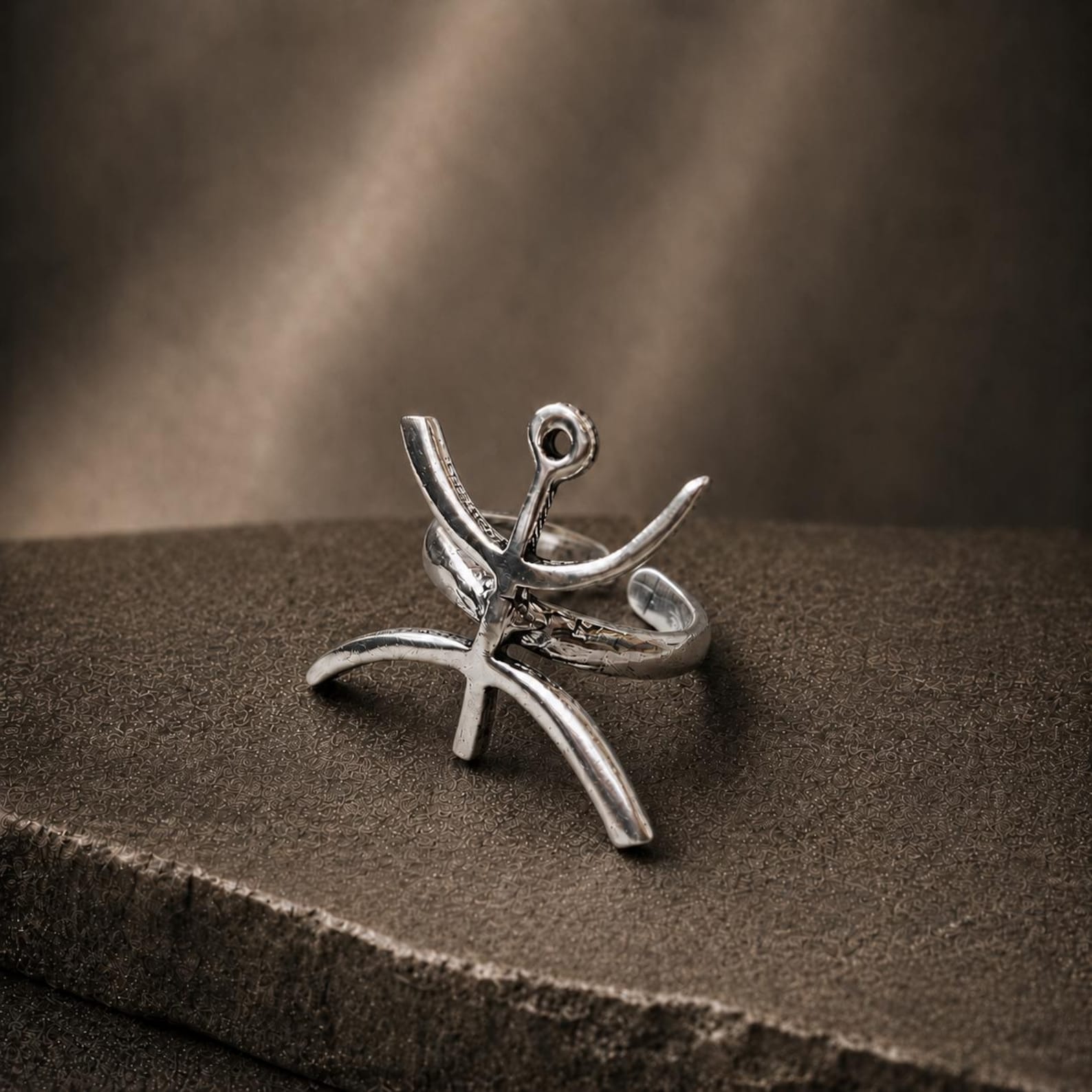 Amazigh Yaz Symbol Tribal Silver Plated Jewelry Ring