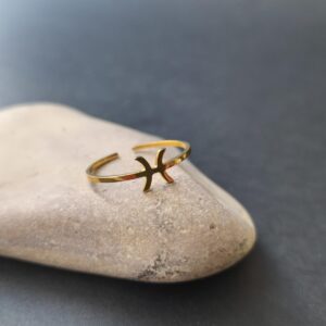 Adjustable Gold Amazigh Berber Kabyle Yaz Stainless Steel Ring